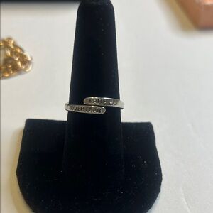 Silver Inspirational Ring Faith over Fear